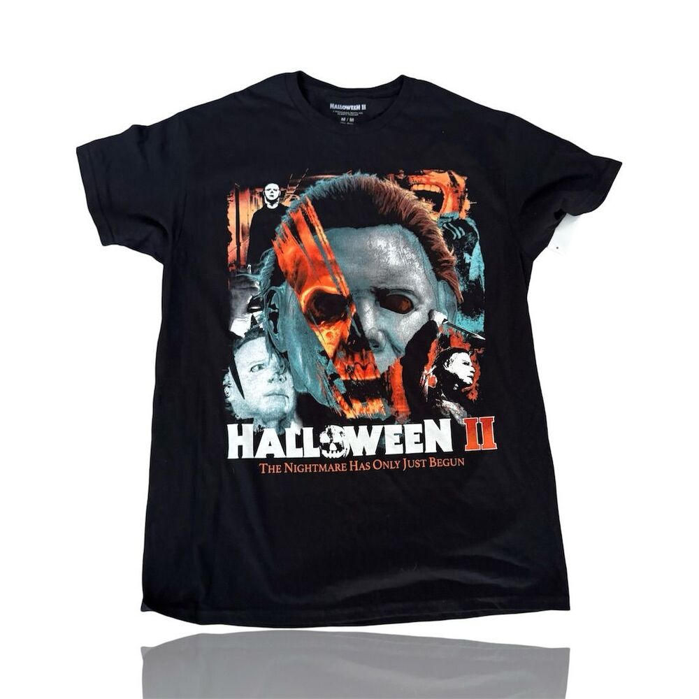 Halloween II Michael Myers Graphic Tee Men's M Black Horror Movie Shirt NWT